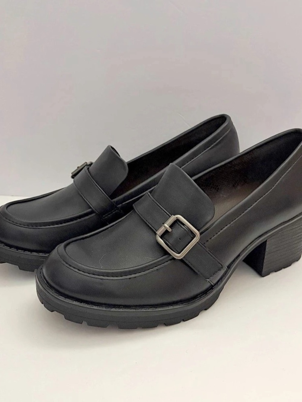 White Mountain Block Heel Loafers